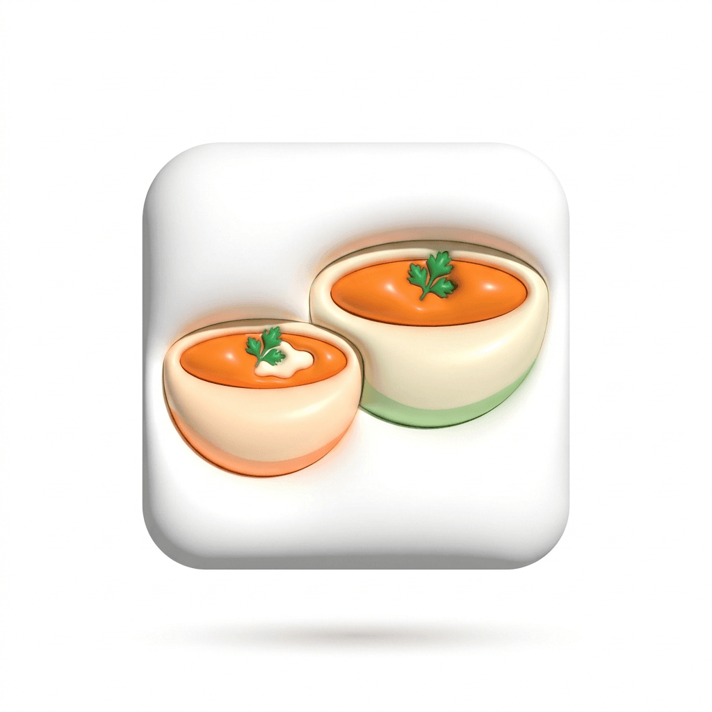 A small and a large bowl of curry side by side
