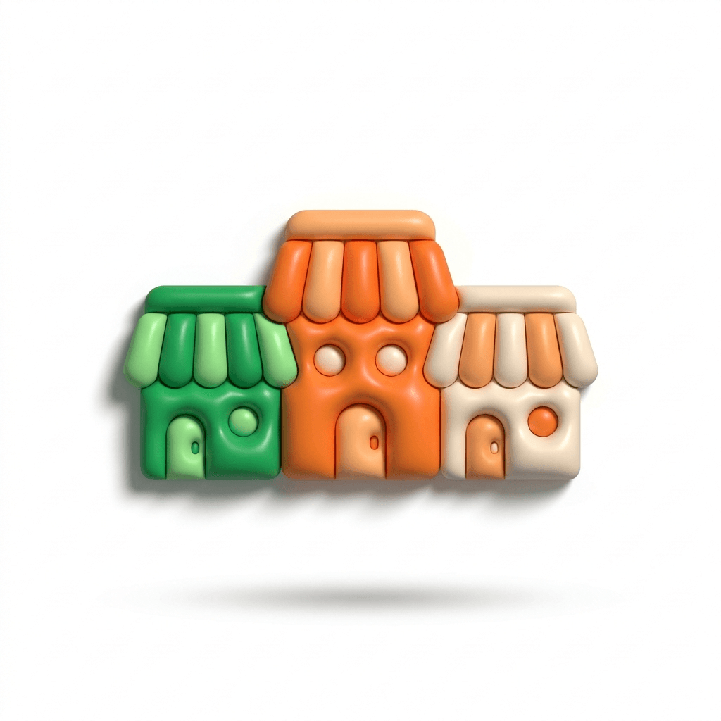 Several small restaurant storefronts grouped together