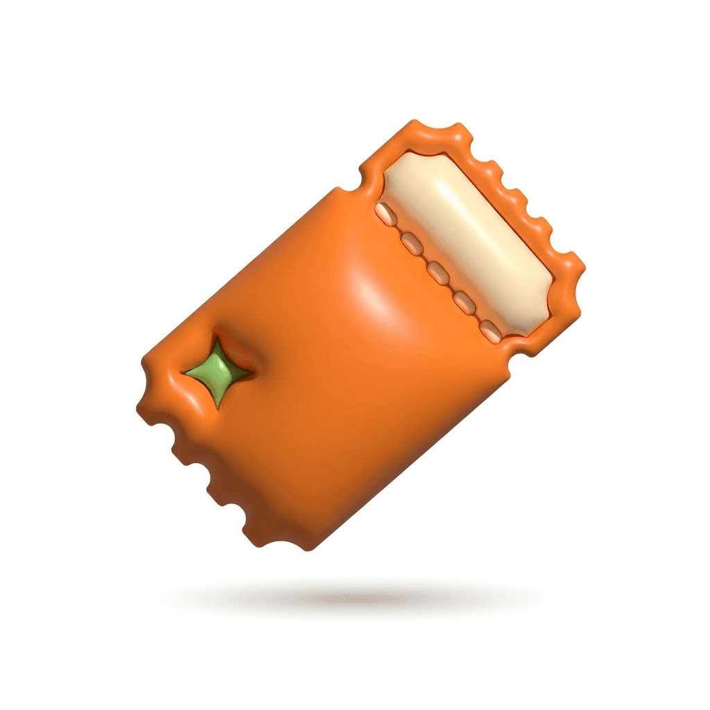 An orange coupon ticket